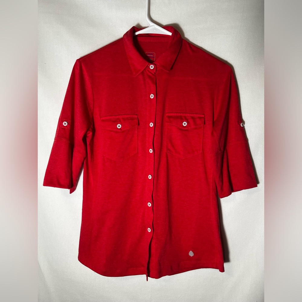 Stio Red Button-Down Shirt